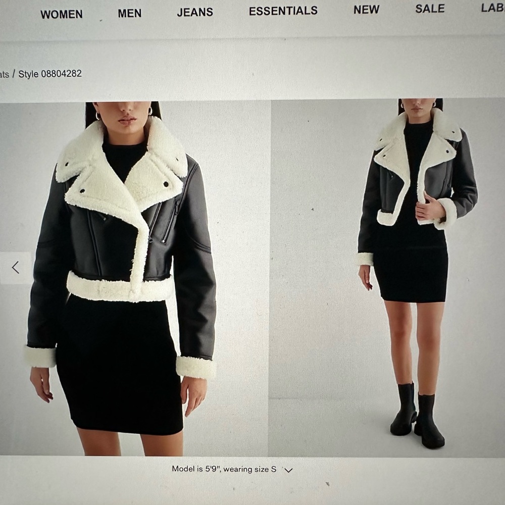 Cropped Sherpa Lined Leather Jacket